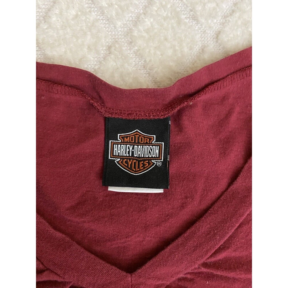 Vintage Harley Davidson York PA USA Made Women’s Red Long Sleeve Top Size Large - Picture 13 of 16